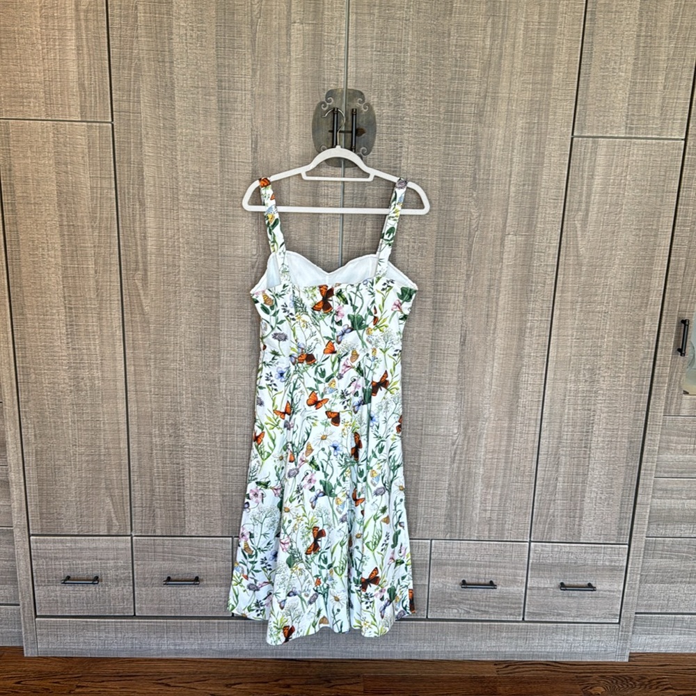 Avec Les Filles Botanical Fit & Flare Midi Dress in Butterfly Floral - Picture 17 of 17